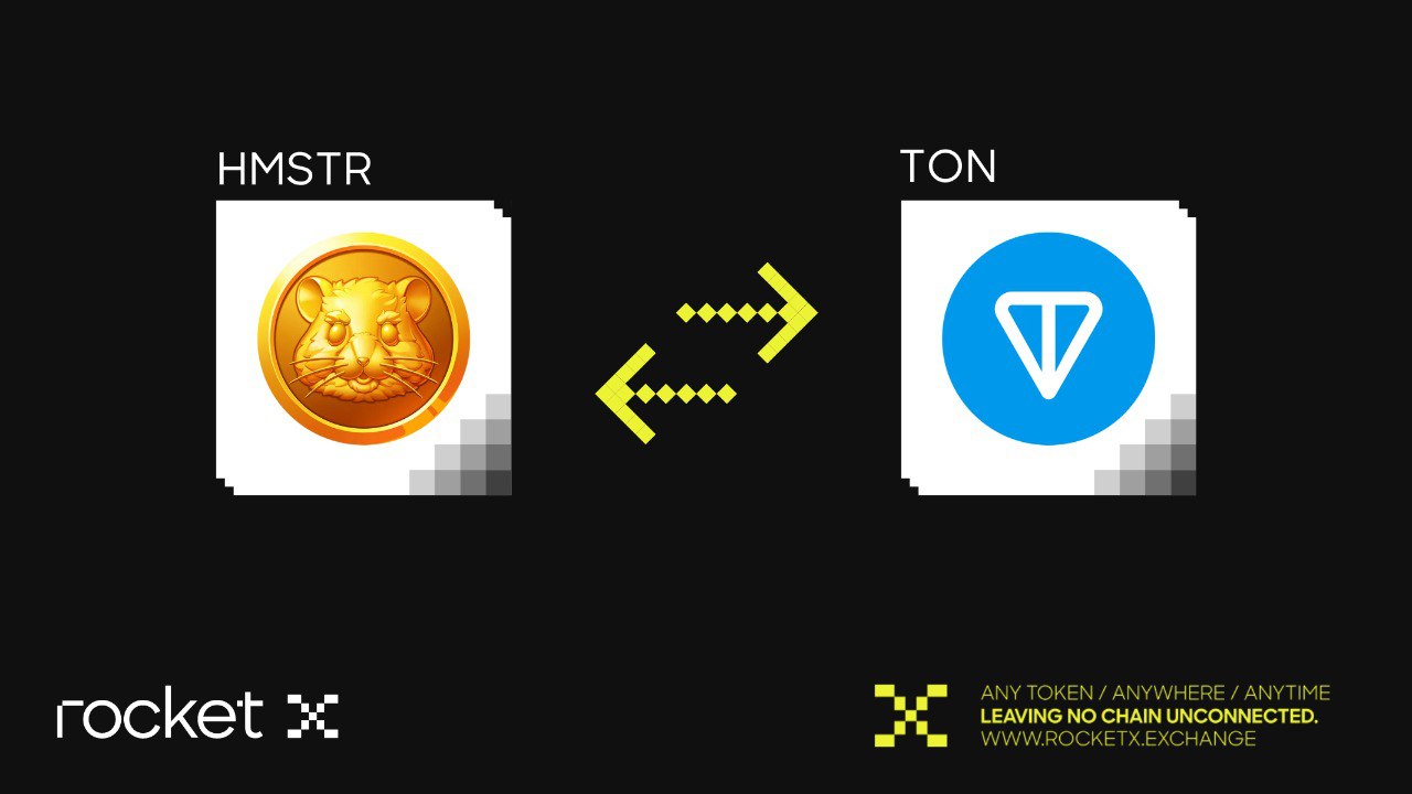 Buy and sell Hamster Kombat tokens (HMSTR) for TON on RocketX Exchange.